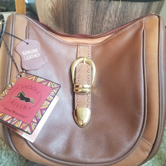 Saddle River stone mountain genuine leather bag - Picture 1 of 11